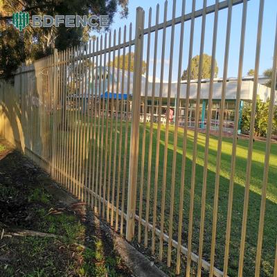 China Wholesale 6Ftx8Ft Garden Black Metal Fences Anti Rust Galvanized Steel Fence Prices for sale