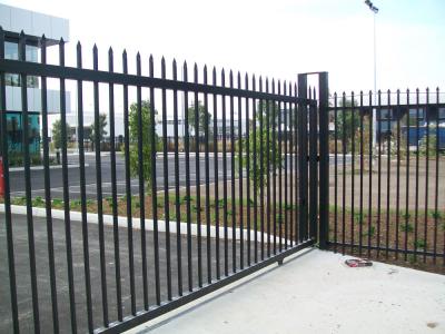 China Corten Steel Square Tube Metal Tubular Wrought Iron Fencing Black Powder Coated for sale