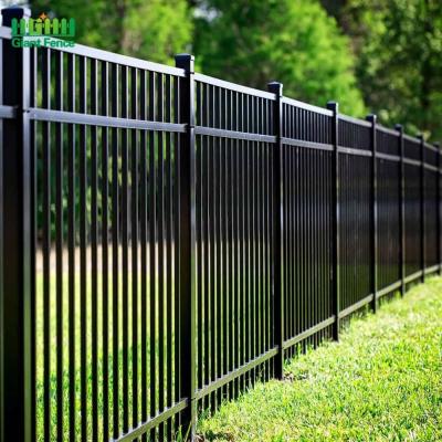 China Ornamental Modern Metal Iron 1.2m High Tubular Steel Fence Powder Coated for sale