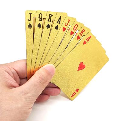 China Hot Selling 24K Gold Paper / Silver Foil Plated Waterproof Paper / Plastic PVC Poker Playing Card for sale