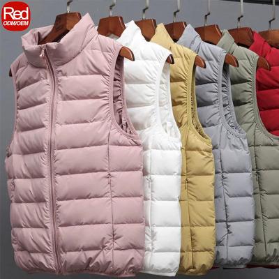 China RedHK High Quality Custom Lightweight Warm Bubble Packable Sleeveless Vest QUICK DRY Vest Plus Size Winter Women Down Vest for sale