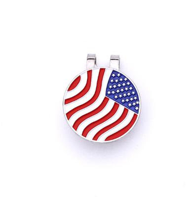 China Business/Promotion/Souvenir American Flag Golf Ball Marker Magnetic Custom Hat Clip With Magnetic Base for sale