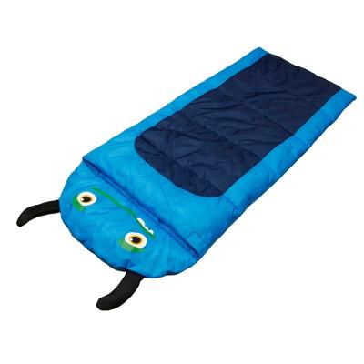 China Cartoon Design 190T Ployester Suit Children Sleep Bag Envelope Animal Kids Pillow Type Camping Sleeping Bag for sale