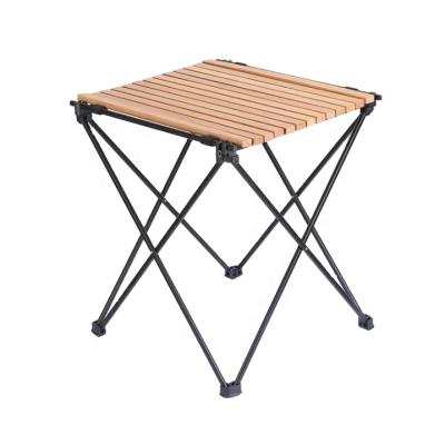 China High Quality Modern Wooden Outdoor Cylinder Desk Portable BBQ Picnic Quick Fold Easy Carry Camping Table for sale