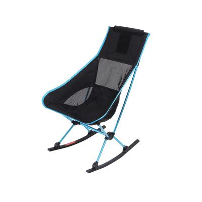 China Modern Outdoor Indoor Garden Balcony Folding Portable High Back Rocking Camping Chair With Carry Bag for sale