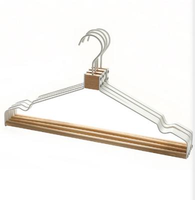 China New high quality eco-friendly wooden skirts hanger pants and iron hanger for sale