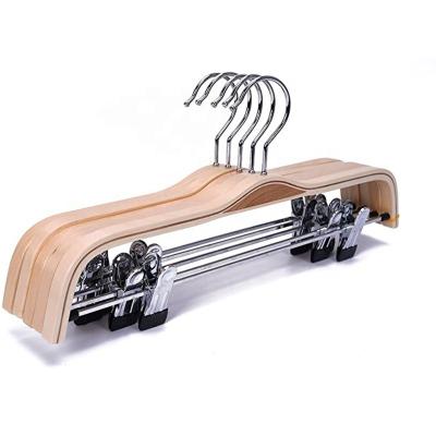 China Casual Hangers Wholesale Hanger Manufacturer Popular Hot Sale Plywood Hangers With Clip for sale