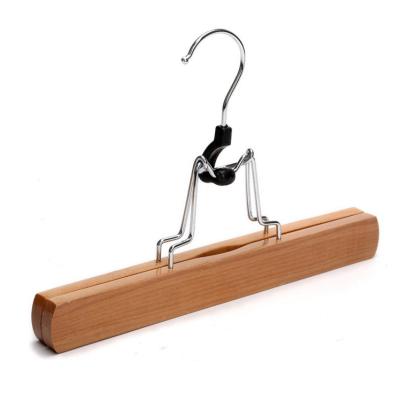 China Traditional Wholesale Wooden Skirts Hanger With Custom Logo for sale