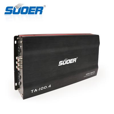 China 30A*2 Suoer TA-100.4 4 Channel Good Price Car Amplifiers Class AB 1200w Car Audio Amplifier for sale