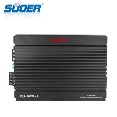 China Suoer CA-460-A Full Range 4 Channel Car Audio Amplifier Amplifiers 12v Amp Car Music Amplifier for sale