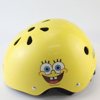 China Durable Cartoon Patina Outdoor Safety Helmet Safety Helmet PC Material For Kids Scooter Helmet Ultralight Breathable Yellow for sale