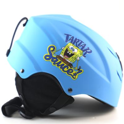 China Durable Factory OEM Protective Outdoor Ice Patina Helmet For Kids Cartoon Patina Yellow Helmet PC Material Ultralight Breathable Helmet for sale