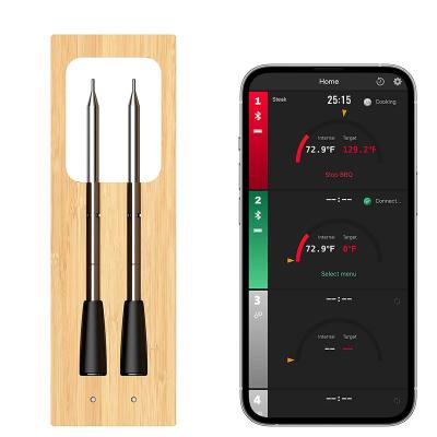 China Hot Food Amazon Sale Meat Thermometer Radio 2 Probes, App Controlled Smart Thermometer w/165ft Long Range For Oven, Broiling for sale