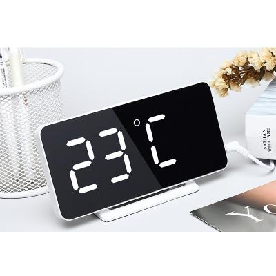 China Antique Style Desktop Digital Table LED Alarm Clock With Wireless Charger for sale