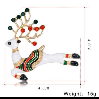 China Cute Pin Rhinestone Christmas Pin Enamel Brooch Fashion Painting Cute Christmase Pin Brooch Cartoon Alloy Brooch for Women and Kids Jewelry for sale