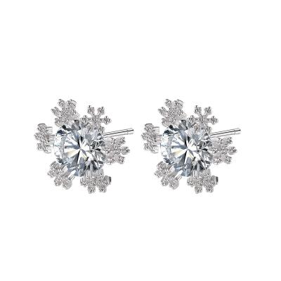 China Platinum Plated Mixed Earrings Wholesale Daisy Zircon Earrings Rose Gold Plated Steel Minimalist Earrings for sale