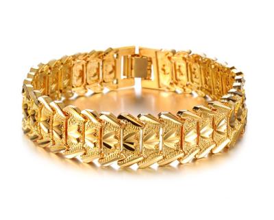 China Bracelets like grift fashion stainless steel boys thick gold plated bracelets men's bracelets gold for boy for sale