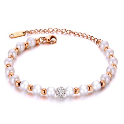 China Graceful stainless steel pearl bead bracelet valentine gift bracelet for girlfriend for sale