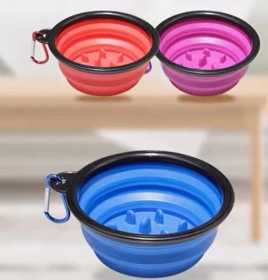 China 1000ml Easy Sustainable Resume Feeding Bowls Pet Supplies Pet Folding Slow Feeding Bowls Wholesales Buckle Slow Feeder For Dogs for sale