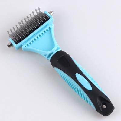 China Sustainably Easy To Clean Comfortable Non-Slip Hair Remover Best Sales Pet Hair Knot Deshedding Remover Massage TPR Dog Hair Comb Washing for sale