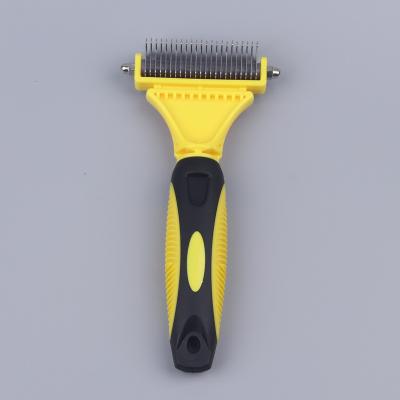 China Stainless Steel Large Design Handle Hair Grooming Brush Anti-Slip Comb For Pet Factory Deal Direct Pet Fur Knot Comb Dog Hair Grooming Comb for sale