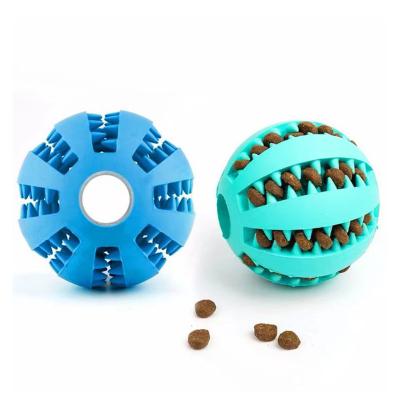 China Durable Durable Material Chew Toy For Dog Teeth Cleaning TPR Dog Chew Ball Toy Fun Attracting Friend Leaking Food Ball For Pets Chew for sale