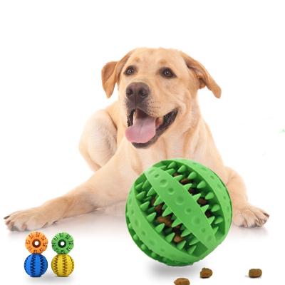 China Good Viable For Health Pet Driver Toy Slow Teeth Cleaner Chewing Leaky Pet Food Ball Colorful Dog Watermelon Chew Ball for sale