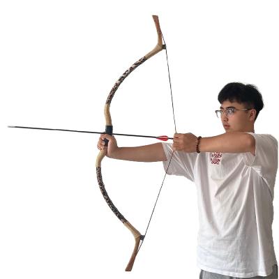 China In hunting traditional leopard bow Recurve pure handmade traditional bow outdoor hunting bow archery along for sale