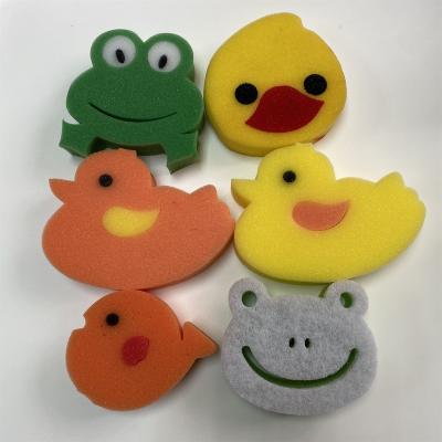 China EXFOLIATE Very Soft Eco-Friendly Body Loofah Sponge Bath Shower Ball Animal Cute Flower Frog Sponge for Kids for sale