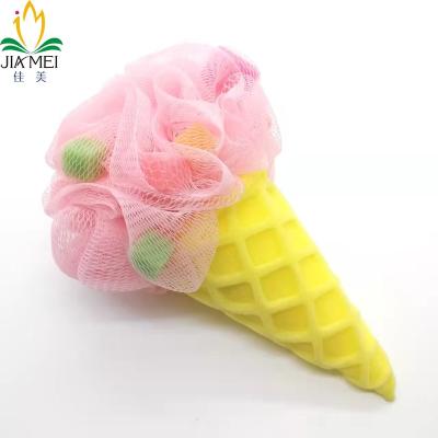 China EXFOLIATE 2023 Popular Custom Logo Soft Loofah Sponge Mesh Shower Sponge Bath Flower for sale