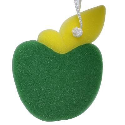 China EXFOLIATE Beautiful Fruit Shape Individual Kitchen Cleaning Sponge Green Apple Around Shape Funny for sale