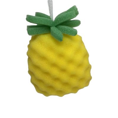 China EXFOLIATE Hot Selling Kids And Baby Bath Sponge Yellow Color Fun Fruit Sponges For Bath for sale