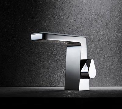 China Metered Faucets Chrome And Brass Waterfall Glass Waterfall Faucet Bathroom Basin Faucet For Sink for sale