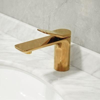 China New Designer Metered Faucet Hotel Luxury Rose Gold Bathroom Basin Faucet of Faucets for sale