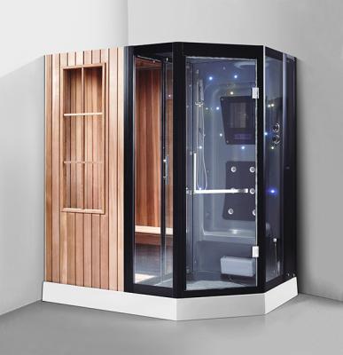 China Wooden computer control panel saturated steam sauna room sauna and steam bath combination room for sale