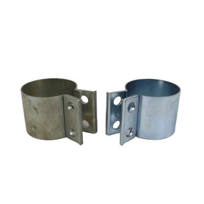 China Pipe Connection SS304 Stainless Preformed Lap Joint Exhaust Band Clamp /Hold Circle Pipe Clamp Pipe Clamp for sale