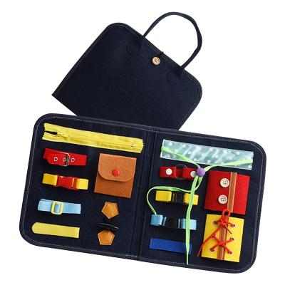 China Hohujoy Felt Puzzle Kit Clothing Learning Basic Educational Sensory Board Toy Bag Board Set For Children HH1284458 for sale