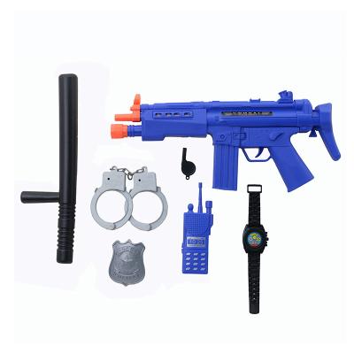 China Hohujoy Pretend Game Simulation Electric Police Weapon Toy Gun Plastic Military Firearm Set Toys For Children HH1209060 for sale