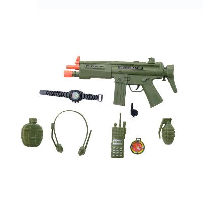 China Hohujoy Plastic Military Set Child Educational Simulation Pretend Toy Gun Set Police Gun Toy Army Weapon for sale