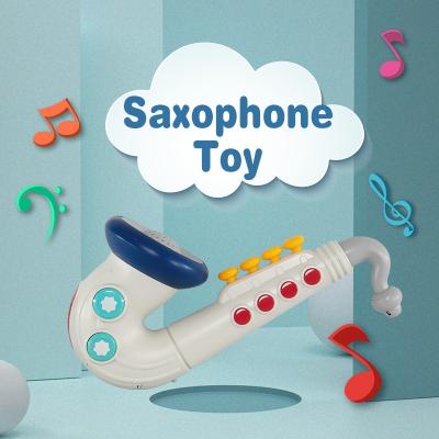 China Hohujoy Battery Operated Toy Simulation Saxophone Wholesale Musical Instruments Set Plastic Toys Saxophone For Children for sale