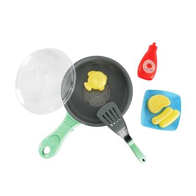 China Hohujoy Plastic Role Play Eco-friendly Educational Mini Cooker Set Jugetes Pan Cooking Toy With Food for sale