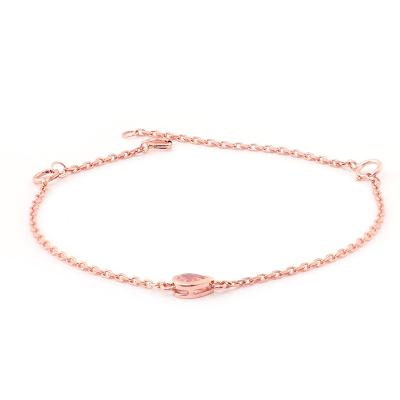 China Unisex Wedding Trendy Custom Made Rose Gold Moissanite Bracelet Jewelry Logo Women Gift Cheap Party High Quality Customized for sale