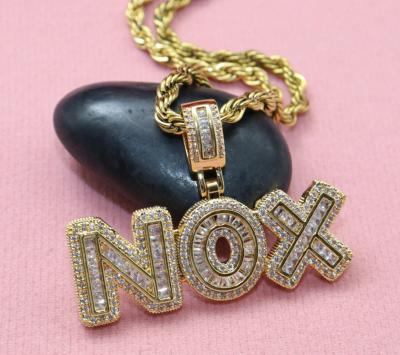 China Wholesale Custom Hip Hop Real Ice Gold Hiphop Real Ice Hop Thick Bling Bling Chain Necklace Jewelry Custom Name Pendant for sale