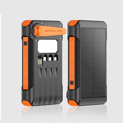 China Easy fast charging carry hot outdoor 2023 products high capacity fast charging power bank with led display solar power bank 10000mah with data cable for sale