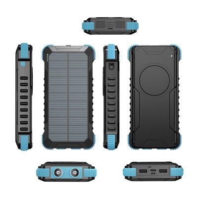 China 30000mAh Charger 2023 PD20w 30000mAh Wireless Solar Power Bank SCP22.5W Waterproof Portable Charger for sale