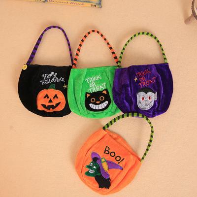 China 4PCS Halloween Cloth Trick Or Treat Bags Tote Candy Bags For Kids Halloween Gift Supplies Candy Bags for sale