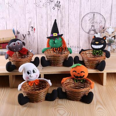 China Halloween Decoration 5PCS Plant Halloween Trick or Treat Bucket Pumpkin Candy Halloween Basket for sale