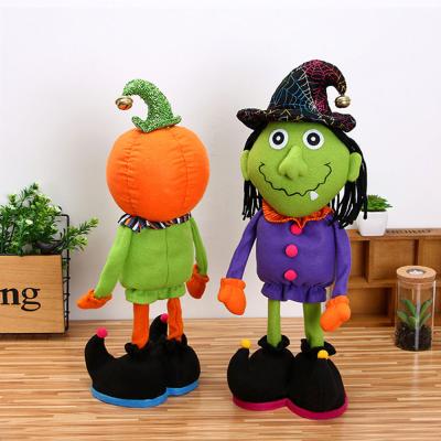 China Whole Decration Sale Halloween Cartoon Doll Halloween Terrorist Home Doll With Soft Broom Plush Monster for sale