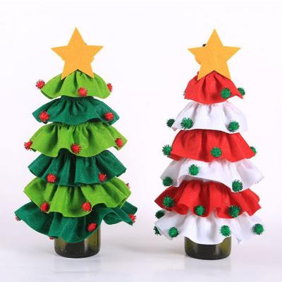 China Christmas decoration supplies Christmas decoration Christmas tree wine champagne bottle set Christmas supplies cartoon wine set for sale