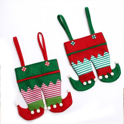 China New Elf Indoor Red Sack Christmas Santa Gift Bag Santa Gift Bag Holiday Party Supplies for sale